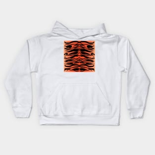 Tiger Skin Striped Pattern in Papaya Orange Kids Hoodie